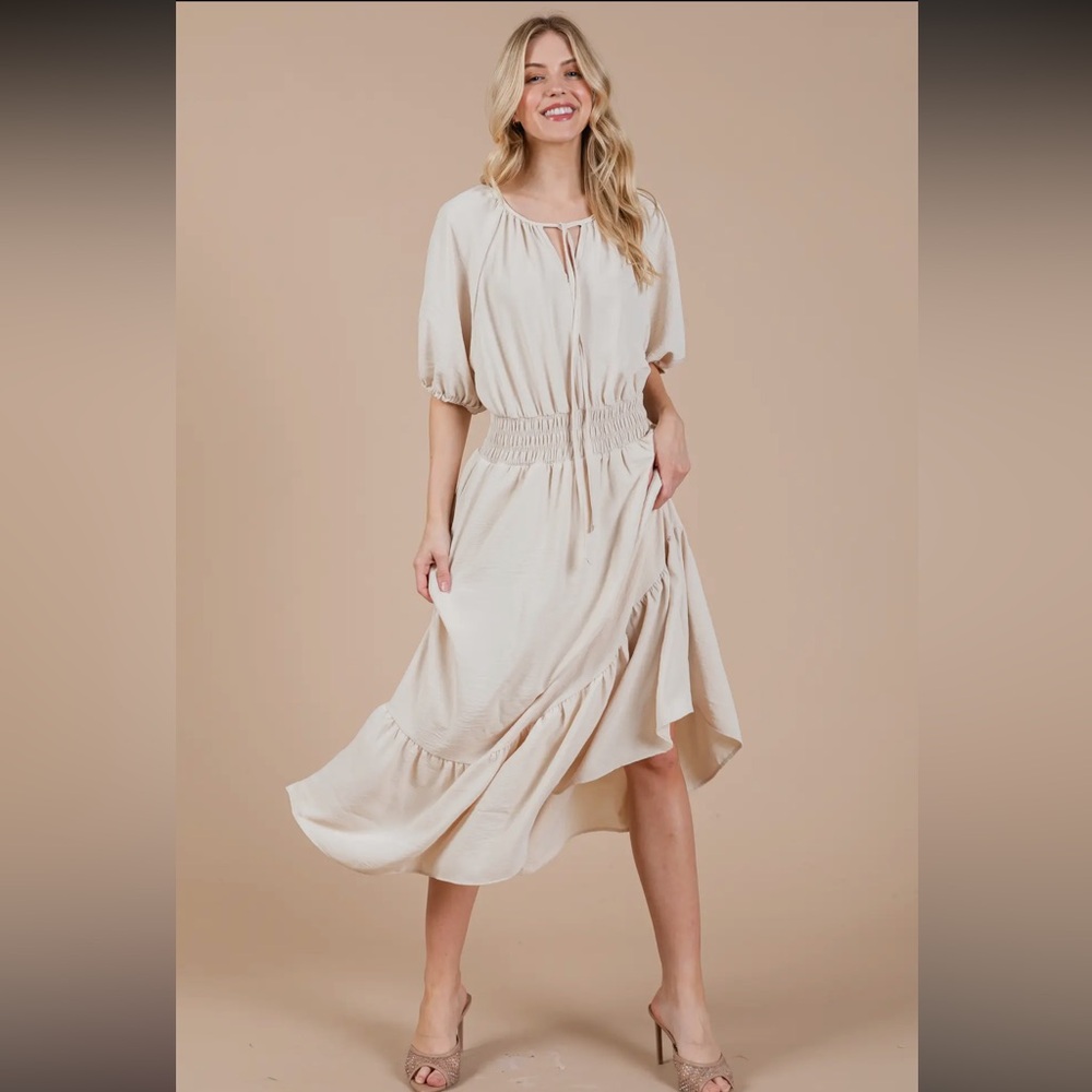 Boho Smocked Midi Dress